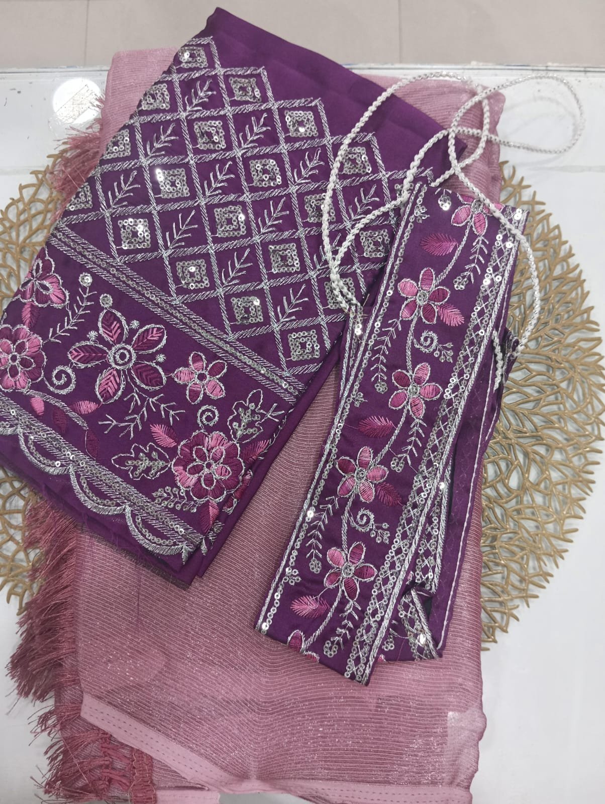 Space Silk sarees with blouse and Belt