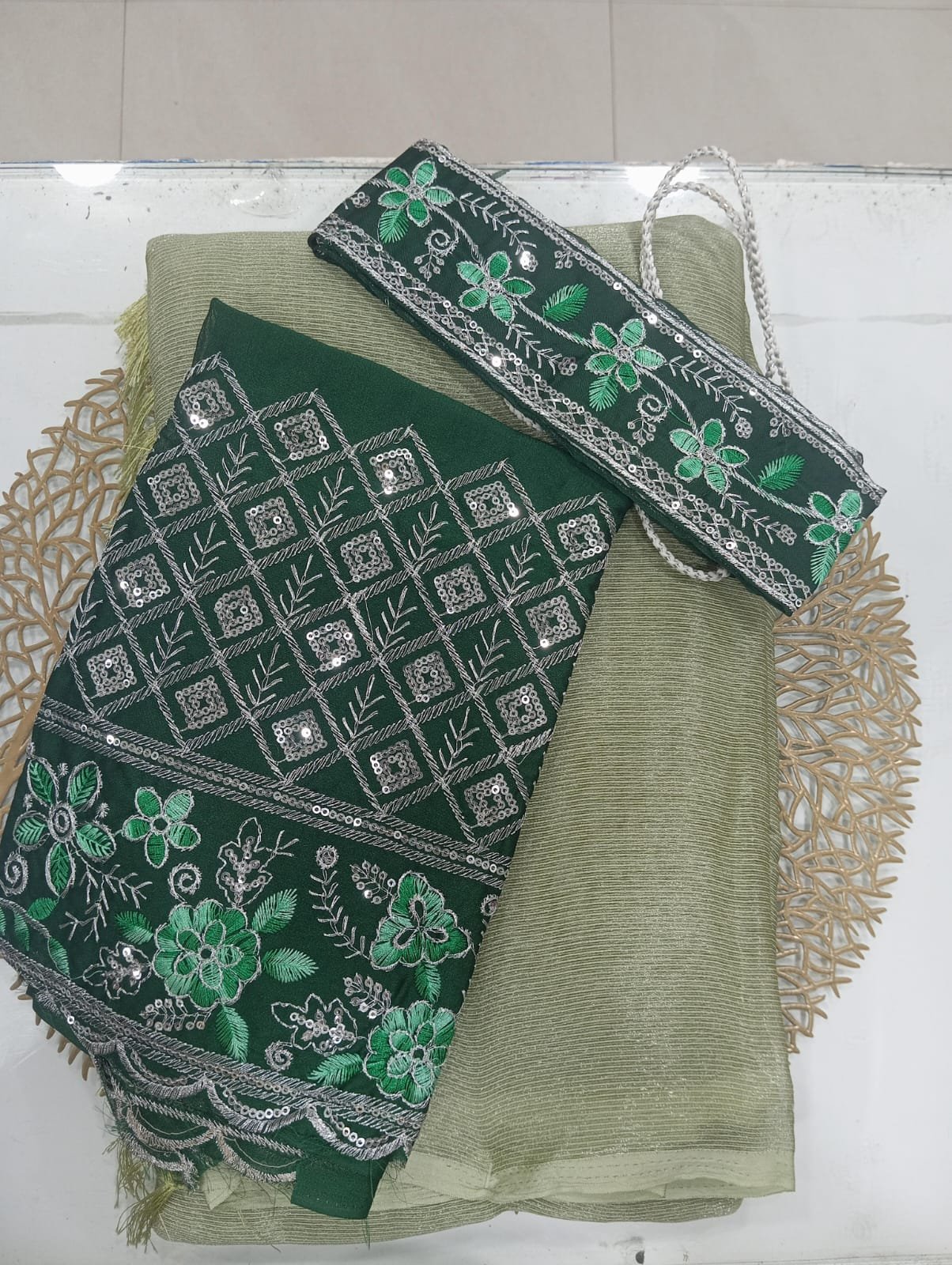 Space Silk sarees with blouse and Belt